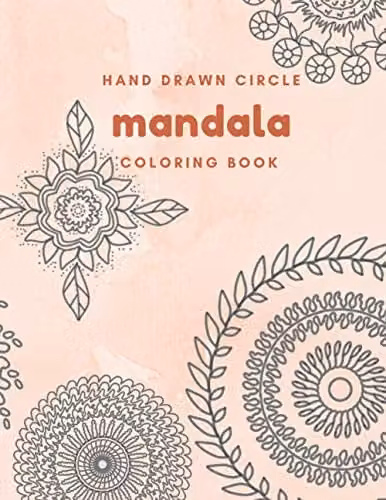 Hand Drawn Circle Mandala Coloring Book for Adults, Pink