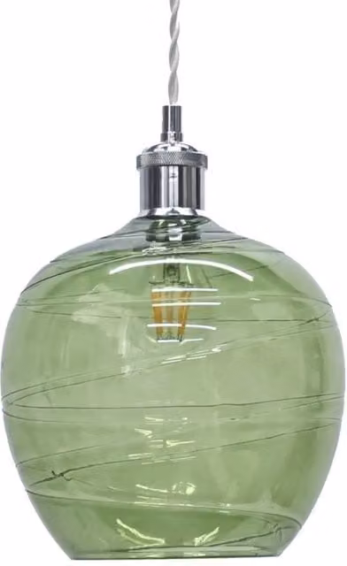 First Choice Lighting Leah Green Transparent Glass Easy Fit Pendant Shade