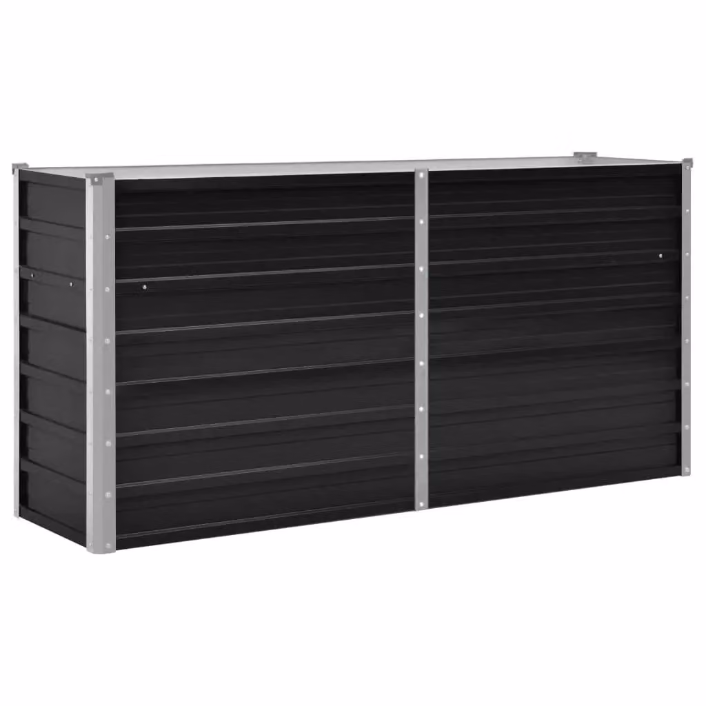 Berkfield Home Garden Anthracite Galvanised Steel Raised Bed, W/D/H: 160 x 40 x 77 cm – 2