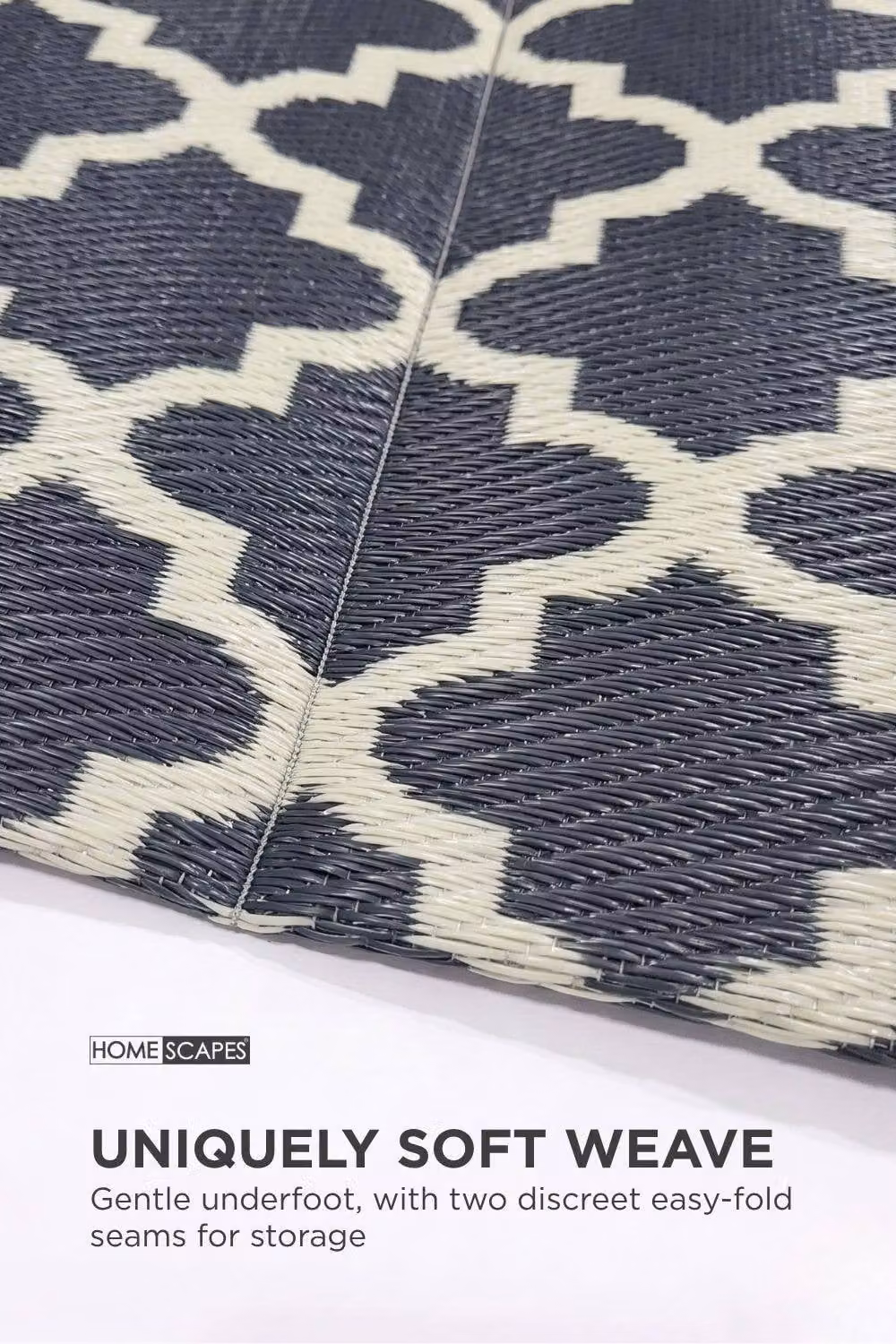 Homescapes Luxury Outdoor Rug Black and White Nola Geometric Reversible W/D: 240 x 300 cm – 4