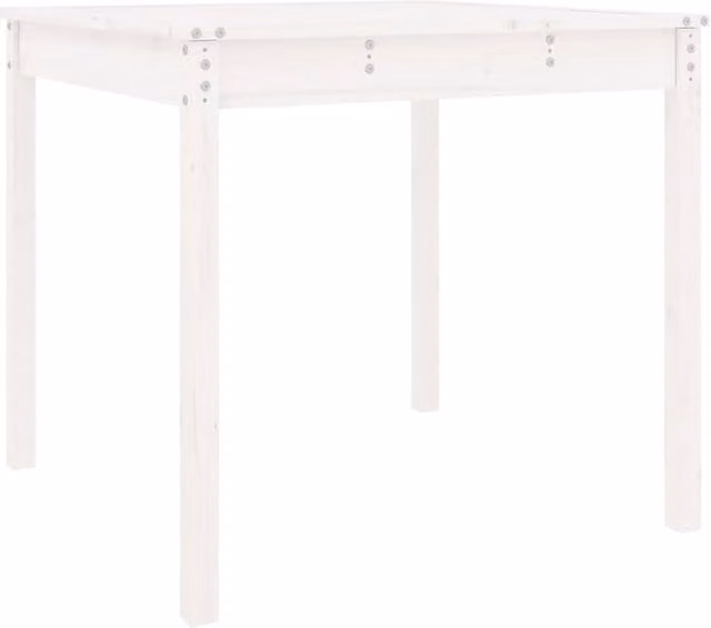 Berkfield Home White Square Garden Table in Solid Pine Wood, W/D/H: 82.5 x 82.5 x 76 cm – 1