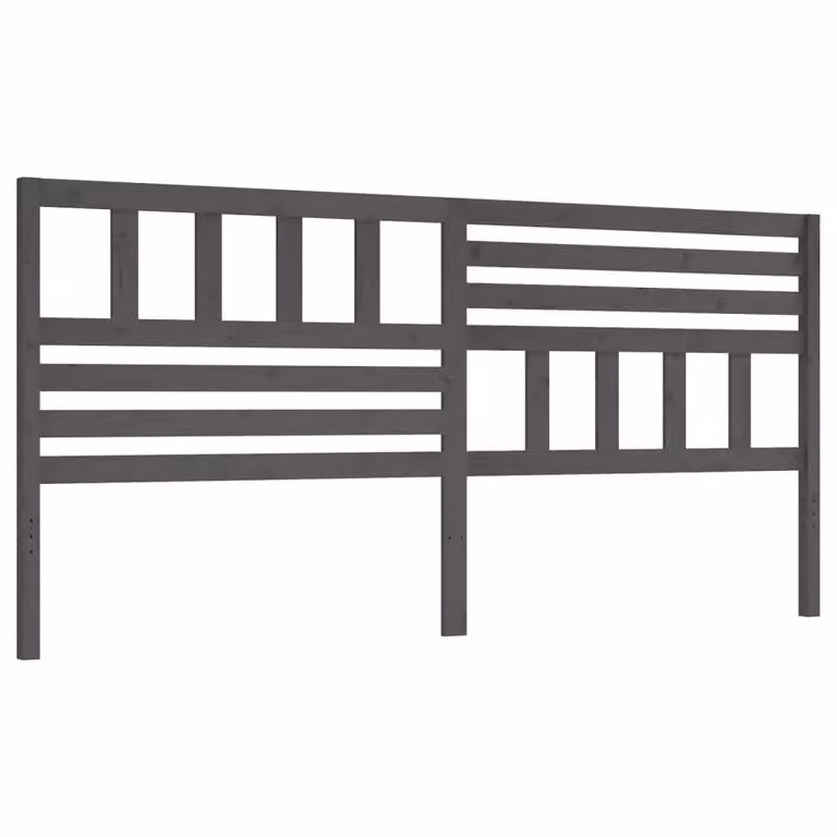 Berkfield Home Grey Solid Wood Pine Bed Headboard, W: 206 cm, D: 4 cm, H: 100 cm