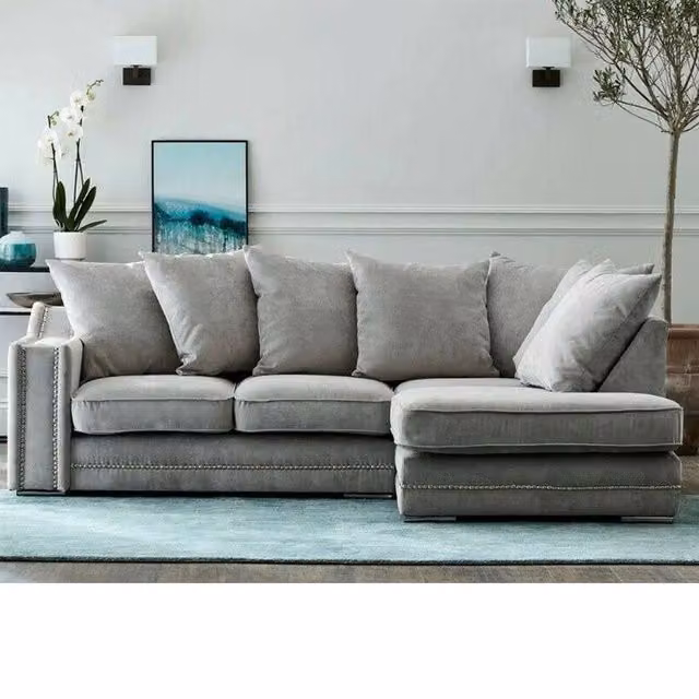 Furnishings For Less UK Kensington Deluxe Chenille 3-4 Seater L-Shaped Corner Sofa, Right Hand Facing, Anthracite Grey – 1