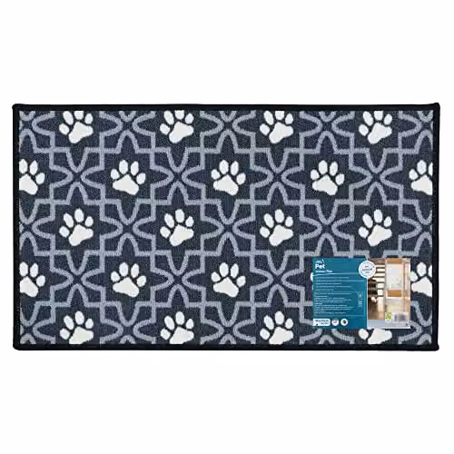 JVL Machine Washable Non-Slip Pet Mat with Animal Graphic, Blue and Grey, W/D: 70 x 40 cm – 6