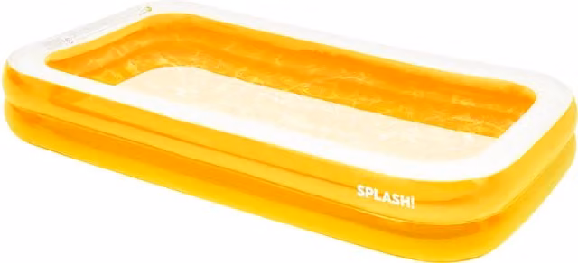 SPLASH! Sunburst Inflatable Rectangular Paddling Pool in Orange and Yellow