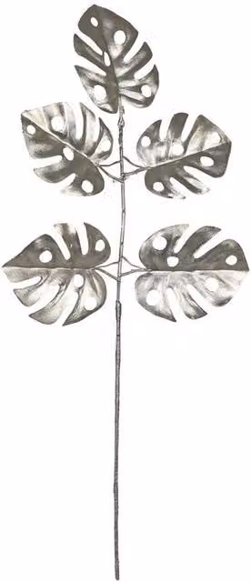 Kingsbury Gifts Artificial Monstera Leaf Spray in Gold and Silver