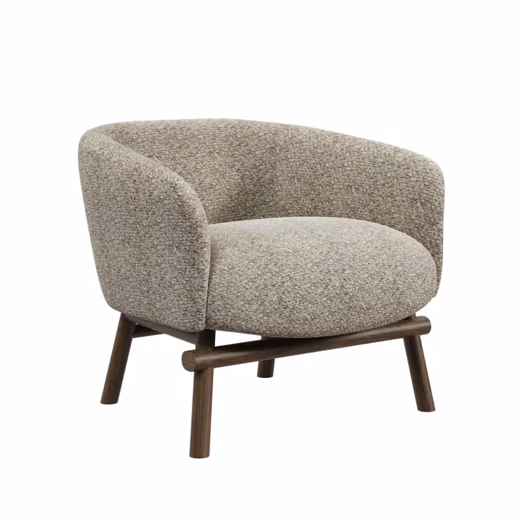 Dome Deco LINCOLN Beige Bouclé Tub Armchair