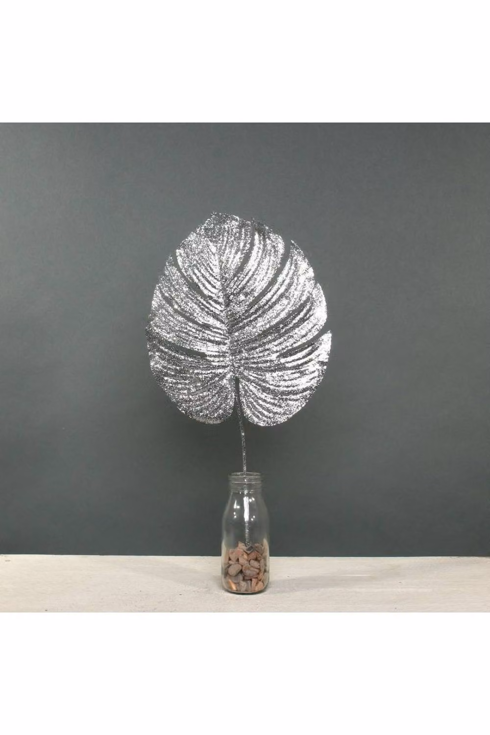 KDMD Silver Glitter Monstera Leaf 2 Pack – 2