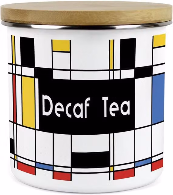 Purely Home Retro Design Large Kitchen Storage Canister in White and Multicolour