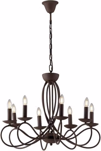 Netlighting GINEVRA 8 Light Corten Chandelier in Brown, W: 70 cm, D: 42 cm
