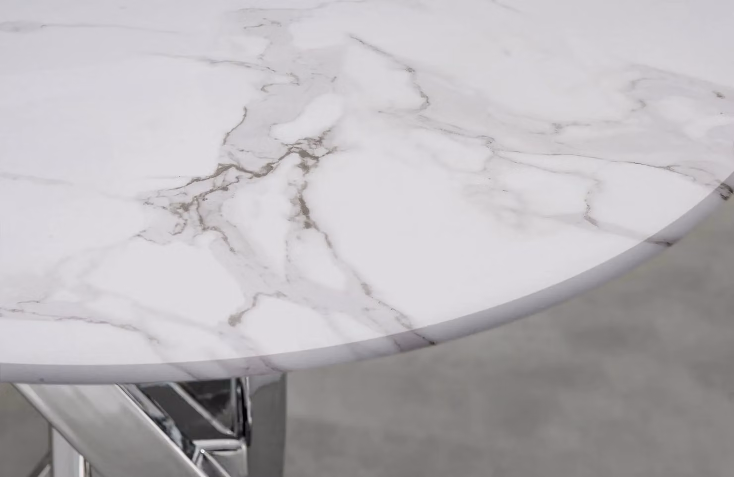FurnitureboxUK Novara Round Marble Effect Glass Top Side Table with Silver Metal Starburst Legs in White – 2