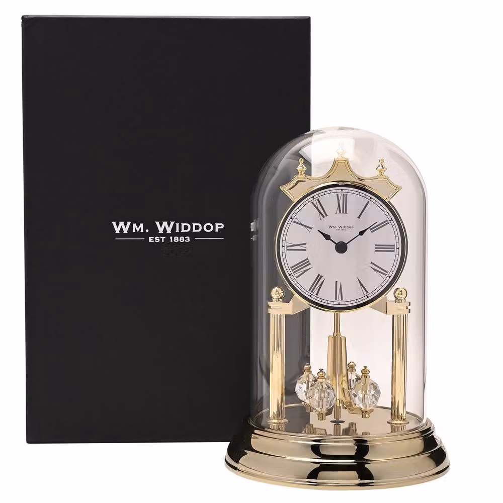 William Widdop Gold Rotating Pendulum Anniversary Tabletop Analog Clock – 3