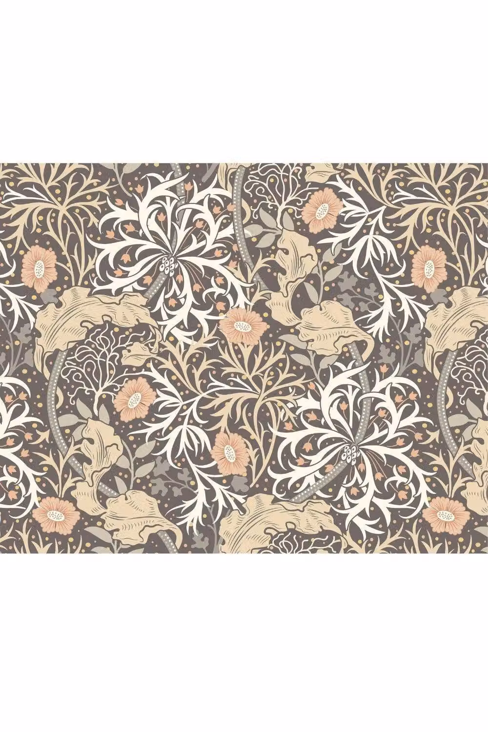 Origin Murals Trailing Seaweed Garden Wall Mural in Charcoal and Grey, W: 350 cm, H: 280 cm – 2