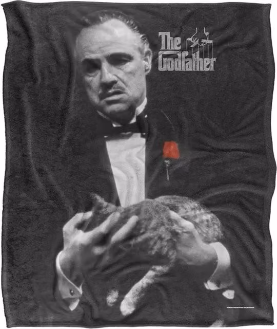 Trevco Godfather Poster Silky Touch Super Soft Fleece Throw Blanket, White, W/D/H: 152 x 127 cm – 1