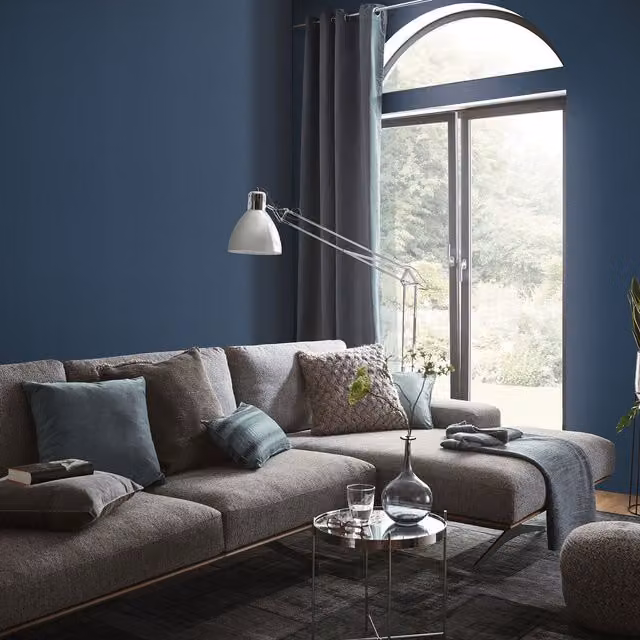 Erismann Modern Plain Blue Vinyl Wallpaper
