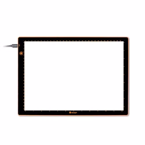 Daylight Wafer 2 A3 Ultra-Slim LED Lightpad Panel in Black with 6000 Lux Brightness and Dimmable Settings – 10