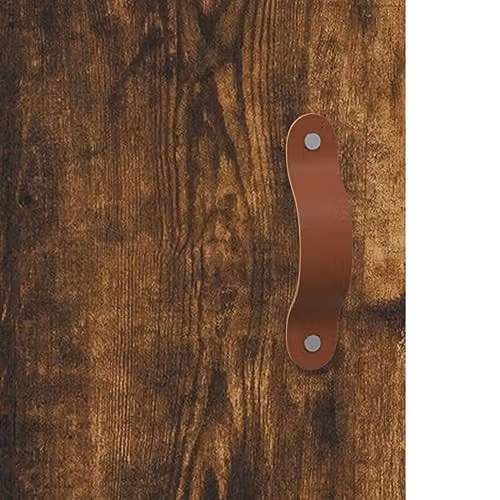 vidaXL Set of 2 Wall Mounted Cabinets in Smoked Oak, W: 69.5 cm, D: 34 cm, H: 90 cm – 5