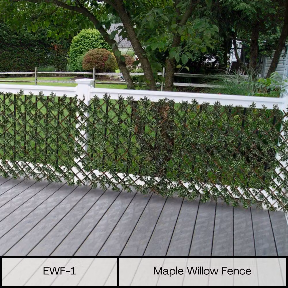 Ark Mat Expanding Wooden Trellis Artificial Hedge Privacy Screen in Green and Multicolour, W: 200 cm, H: 100 cm – 6