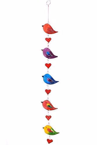Something Different Wholesale Colourful String of Birds Hanging Sun Catcher, Multicolour