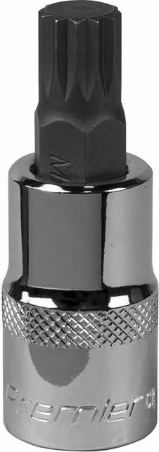 Loops M12 Forged Spline Socket Bit 1/2 Inch Square Drive Silver Steel Wrench Socket – 1