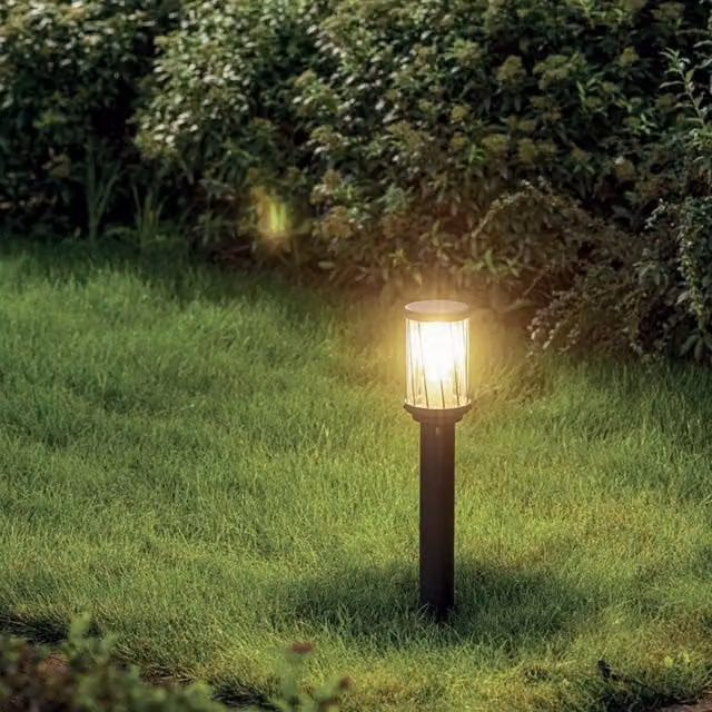 CGC Lighting Cora Dark Grey Post Light with Transparent Glass for Garden and Terrace