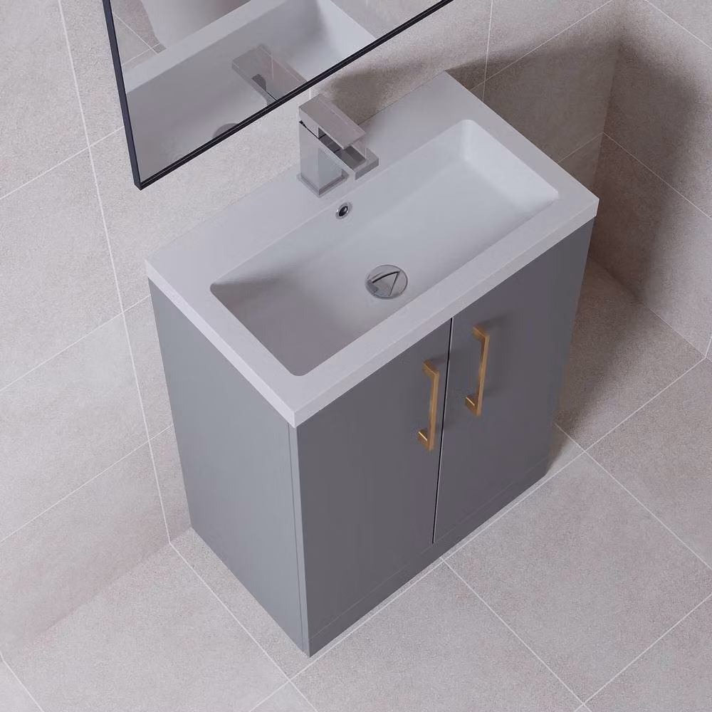 Balterley Modern Freestanding Bathroom Vanity Unit in Matt Grey, Width: 60 cm – 2