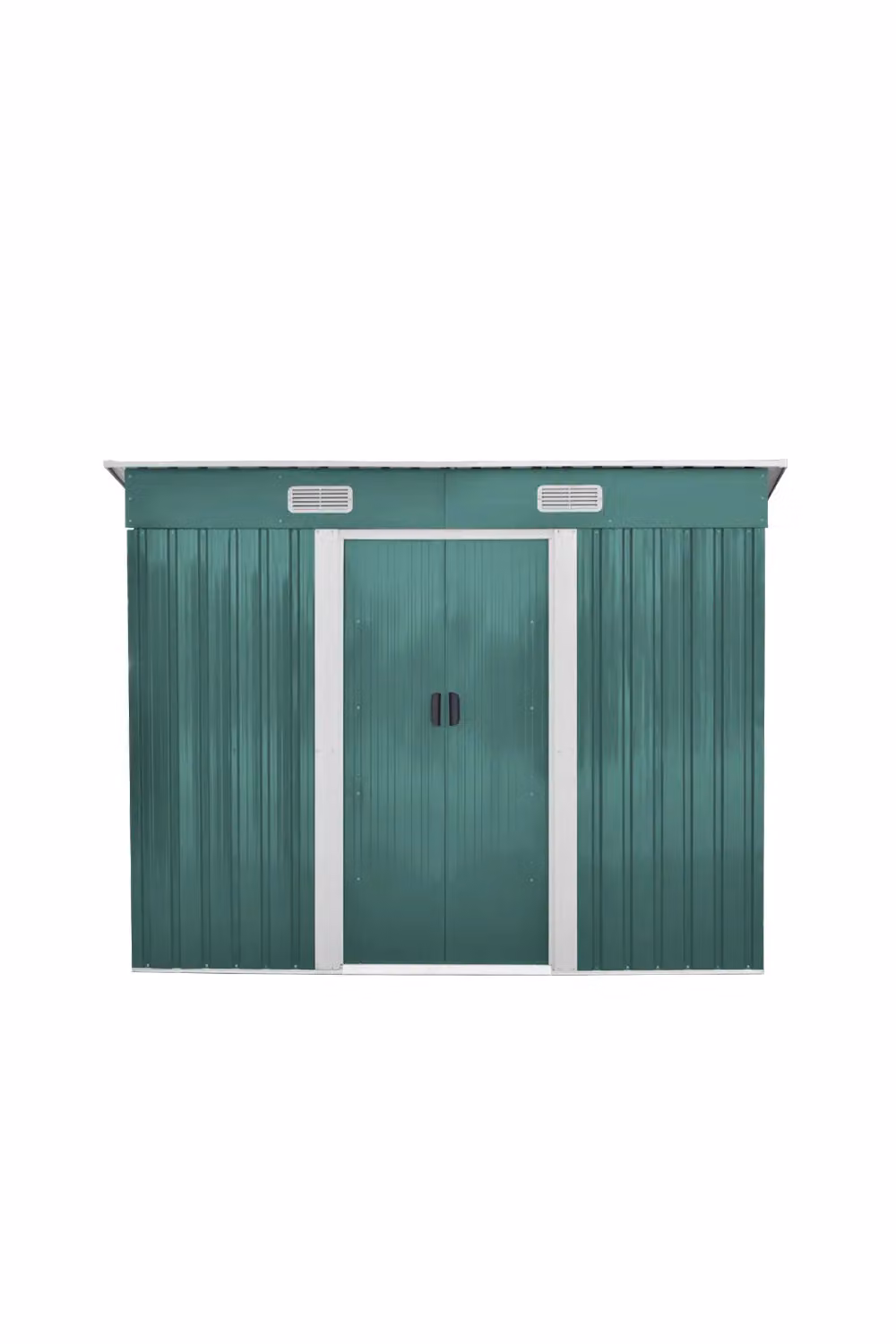 H&O Direct Metal Pent Outdoor Tool Shed in Green, W/D/H: 238 x 120 x 182 cm – 2