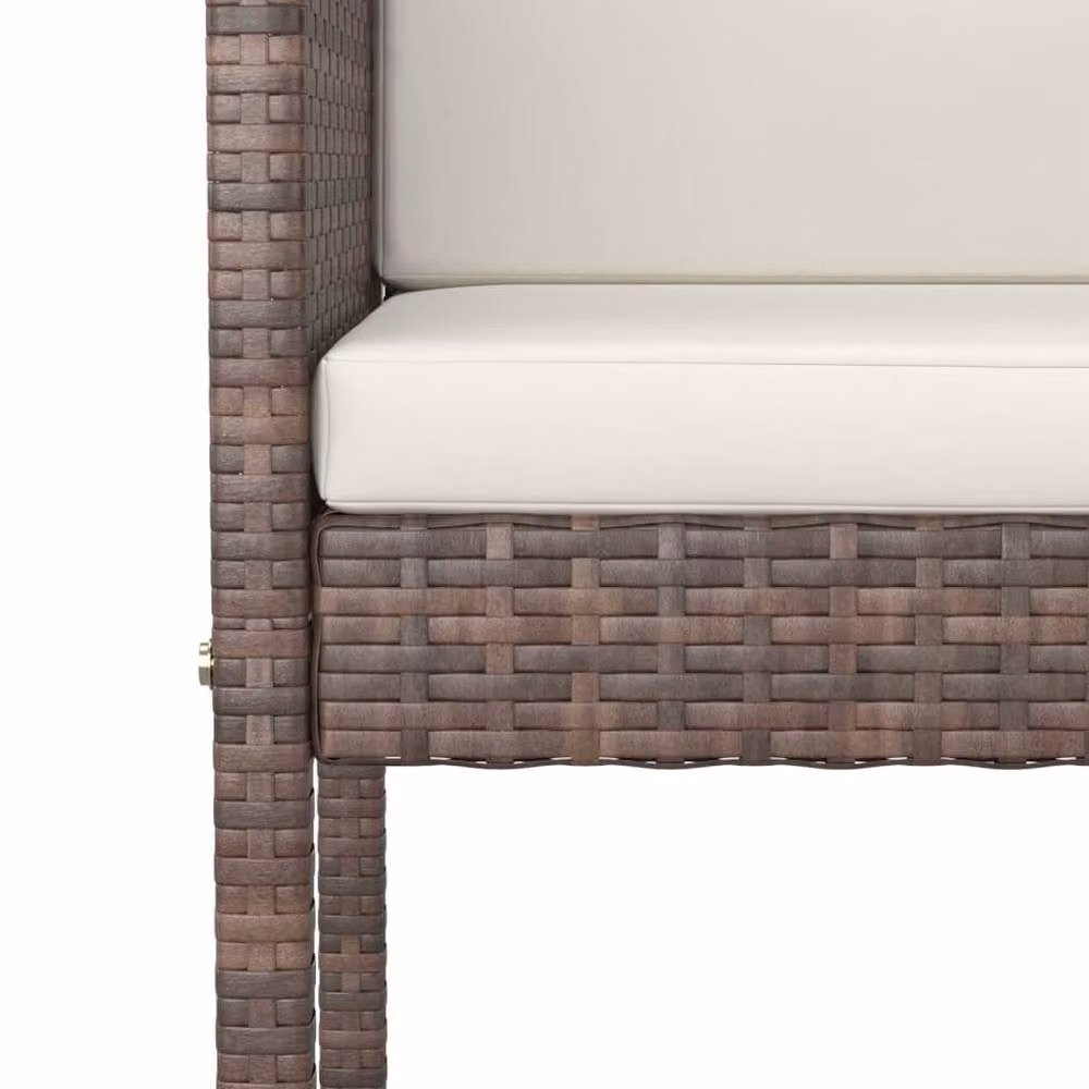 Berkfield Home 5 Piece Brown Poly Rattan Garden Bar Set with Cushions – 4