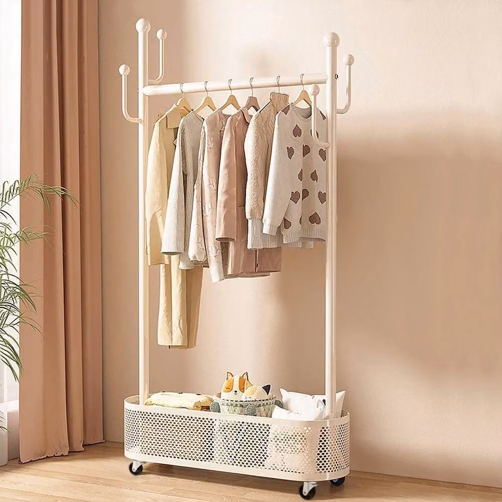 PAWNORA Minimalist Matt White Metal Clothes Rail and Dual Hook Rack – 2