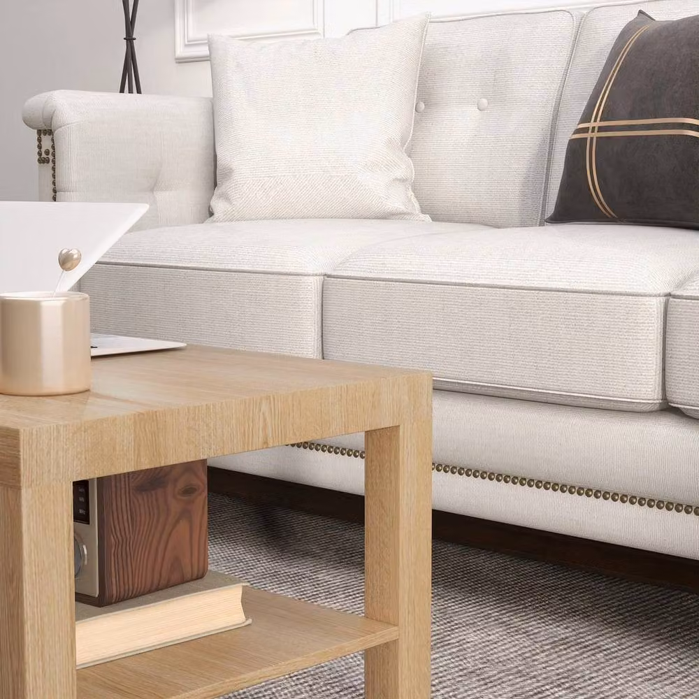 NESTLUNE Rectangular Coffee Table with Storage Shelf in Brown – 4