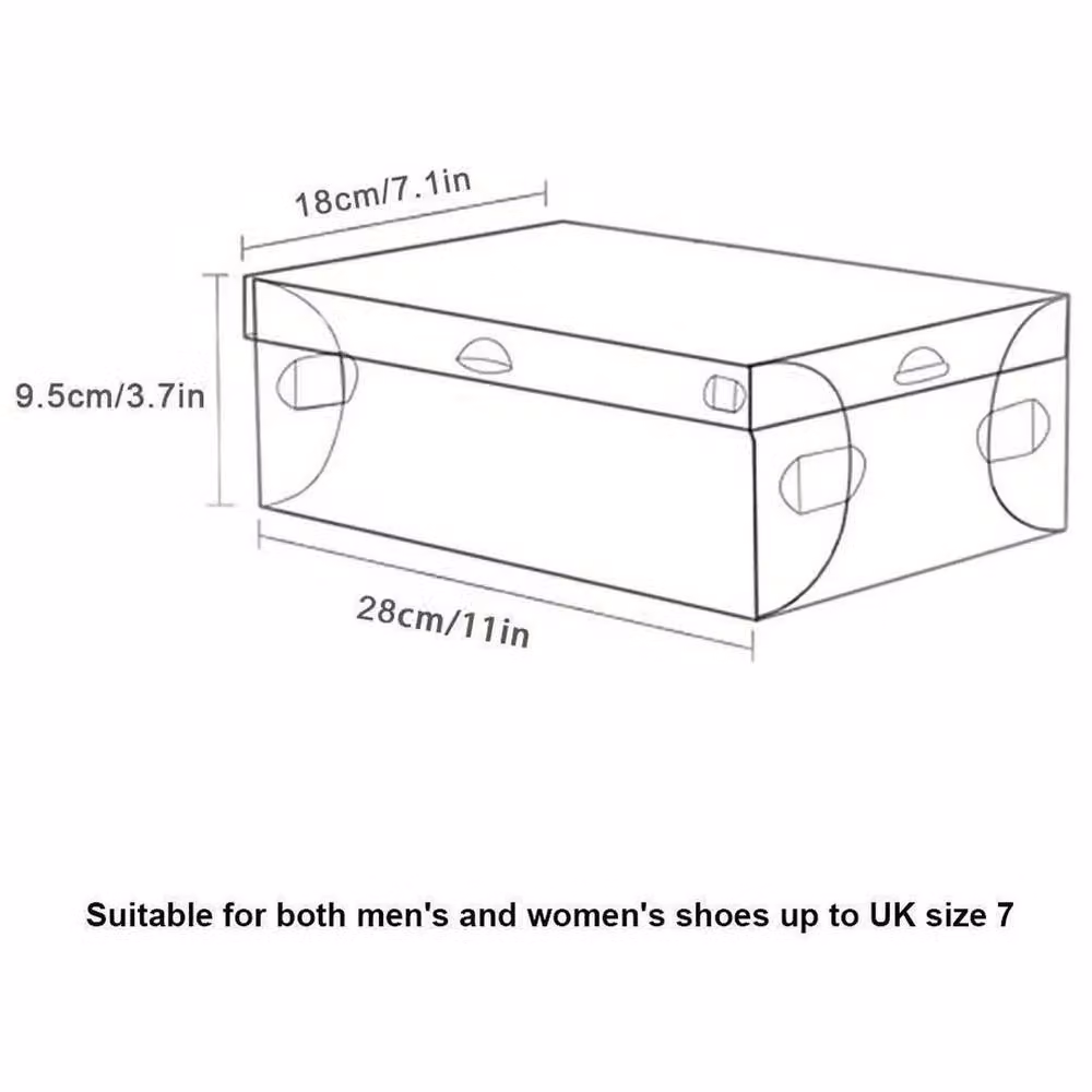 FLAVORA 20 Pack Stackable and Foldable Clear Plastic Shoe Storage Boxes with Back Panel – 3