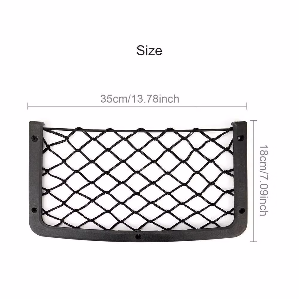 Havendro 3-Pack Adhesive Car Net Storage Holders and Mesh Phone Pouches in Black – 2