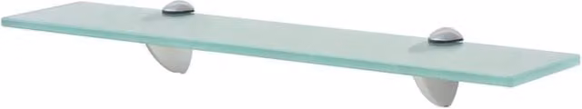 Berkfield Home Floating Glass Wall Mounted Shelf, Clear, W: 50 cm, D: 20 cm