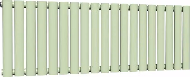 Lux Heat Oval Horizontal Radiator in Mint Ice Cream Green, W: 114 cm, H: 40 cm