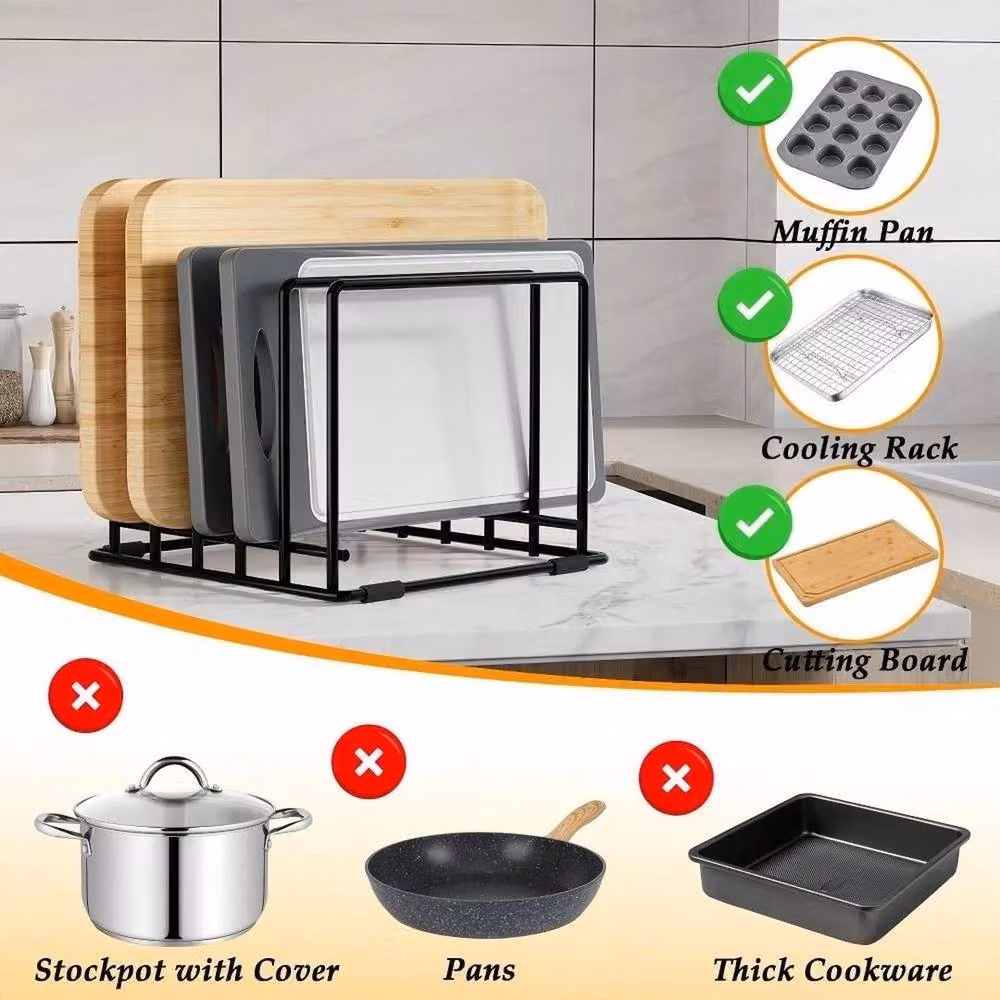 Kelvenix Black 4 Layer Metal Kitchen Chopping Board Holder – 5