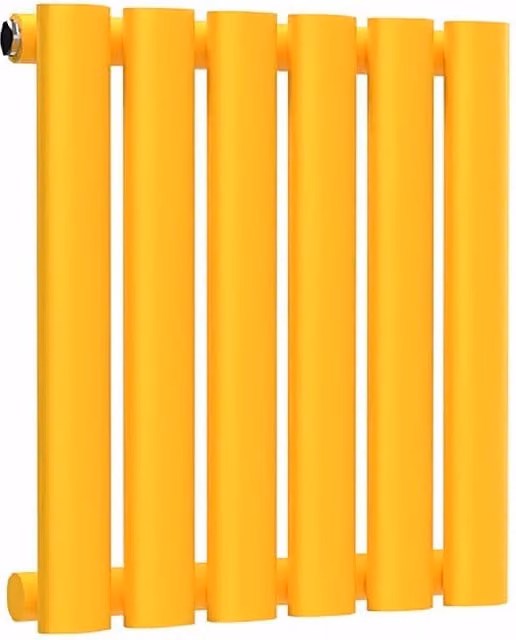 Lux Heat Oval Horizontal Radiator in Sunflower Yellow, W: 400 mm, H: 360 mm