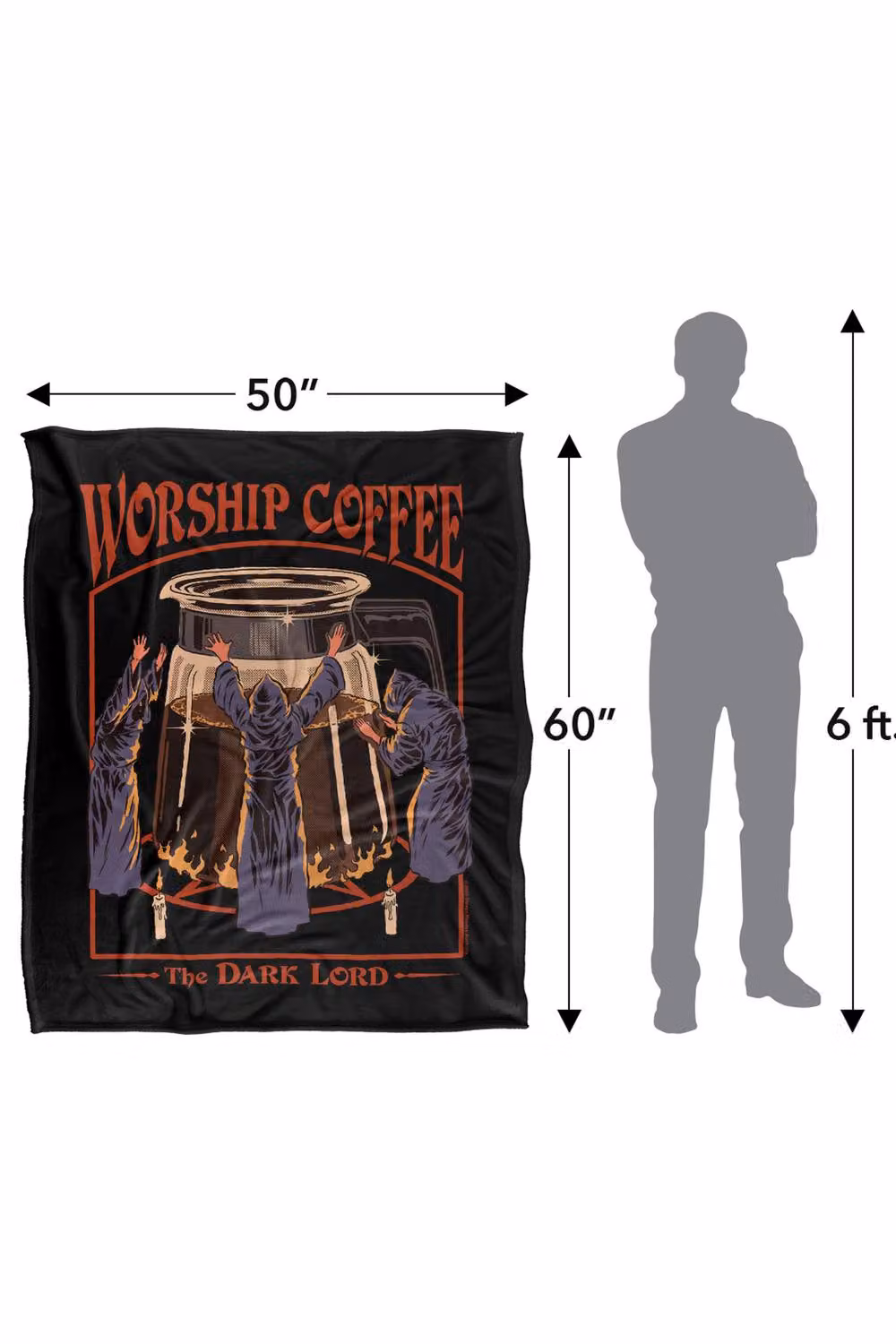 Steven Rhodes Worship Coffee Super Soft Fleece Throw Blanket, Multicolour, W/D/H: 152 x 127 cm – 3