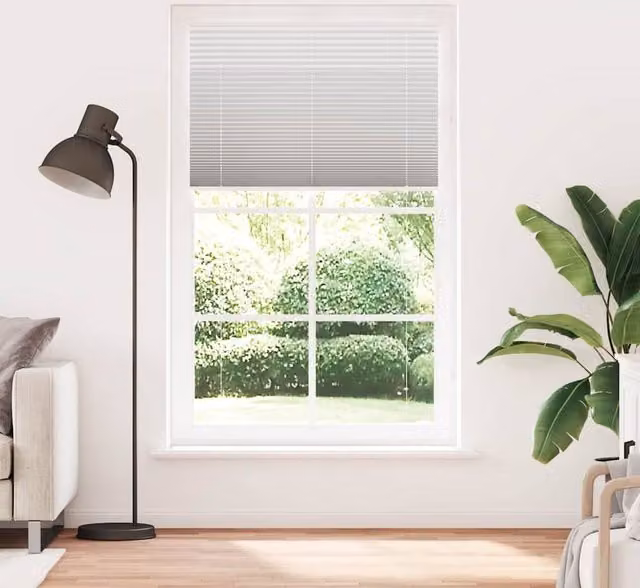 Berkfield Home Single Pleat Corded Blind in Light Grey, W: 120 cm, H: 200 cm, Polyester Fabric