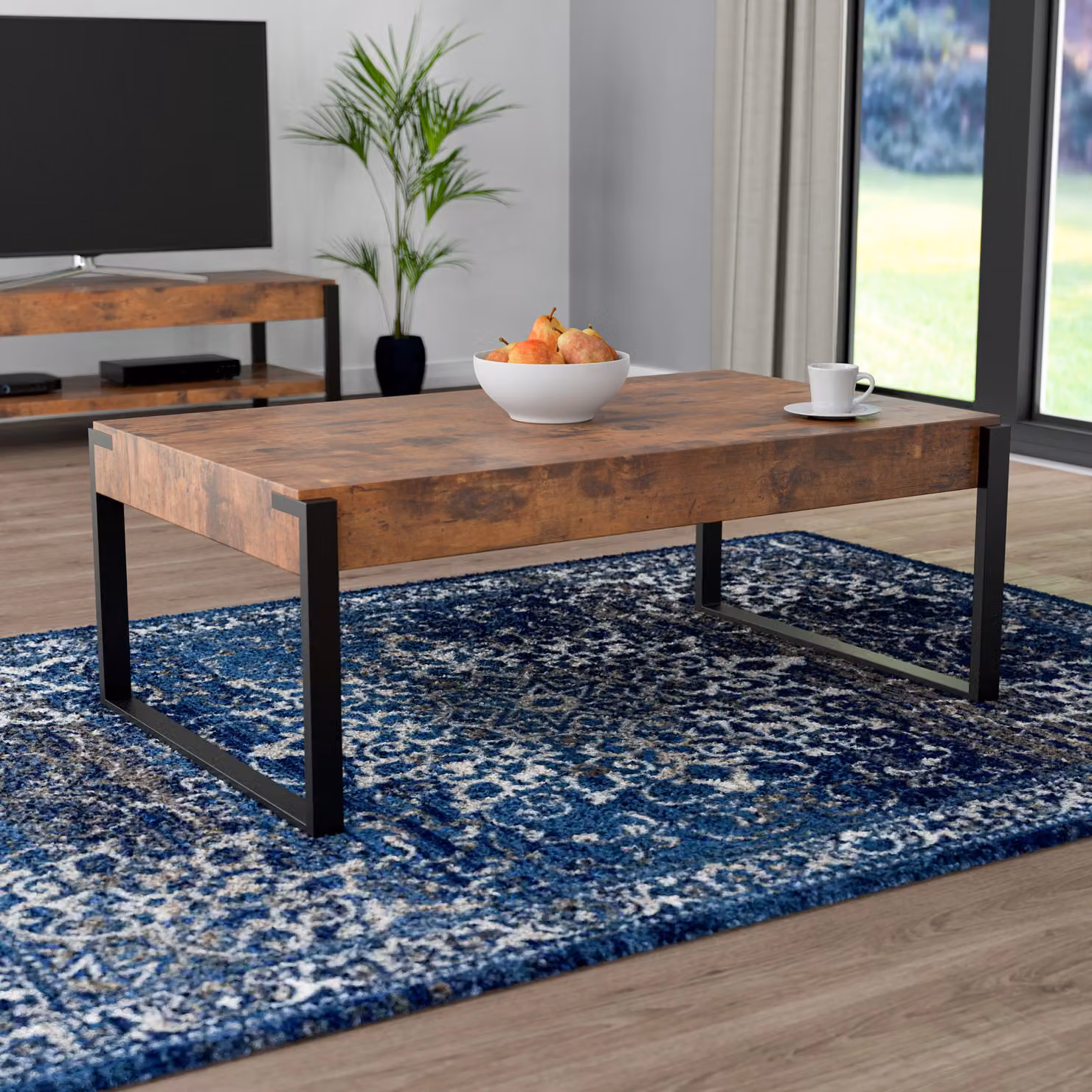 AVF Ridgewood Rustic Wood Coffee Table in Brown – 3