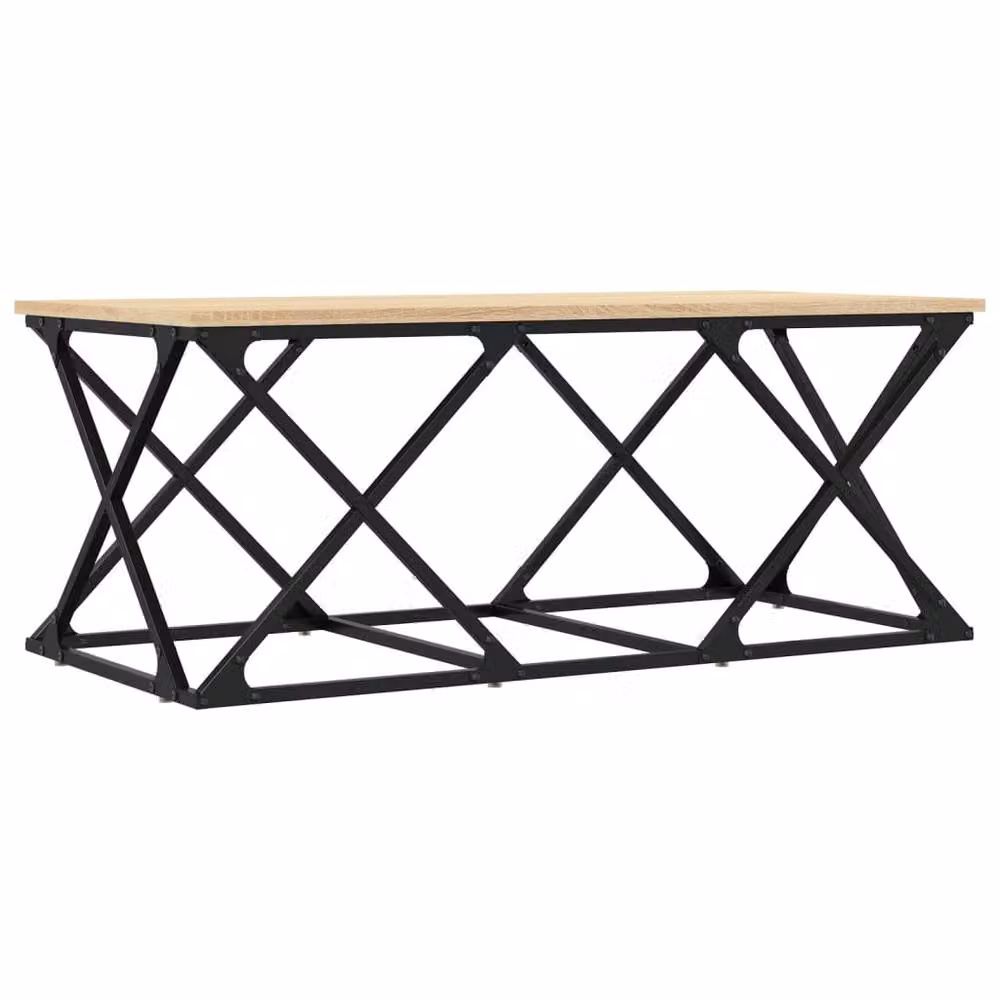 Berkfield Home Sonoma Oak Decorative Coffee Table in Brown, W/D/H: 100 x 49 x 40 cm – 3