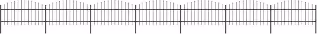 Berkfield Black Steel Spear Top Garden Fence – 1