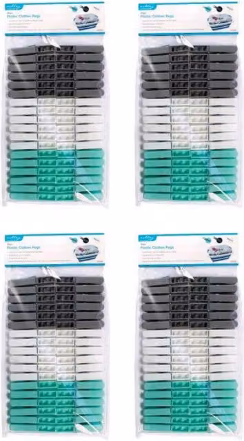 Ashley Multicolour and White Plastic Clothes Pegs