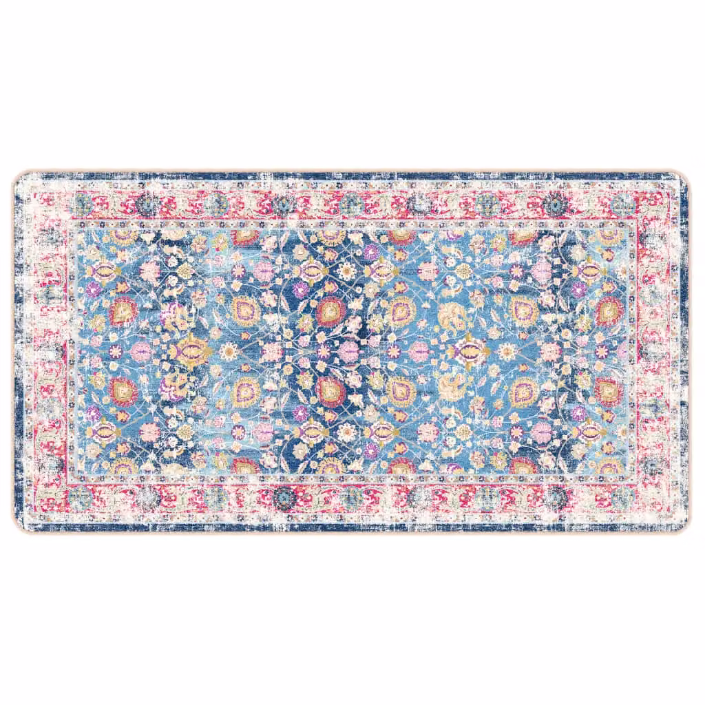 Berkfield Home Washable Multicolour Oriental Vintage Round Anti Slip Rug, Diameter: 100 cm – 2