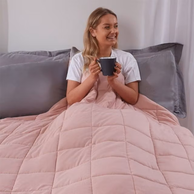 OHS Sensory Sleep Therapy Weighted Blanket in Pink, W: 150 cm, D: 150 cm, 4kg