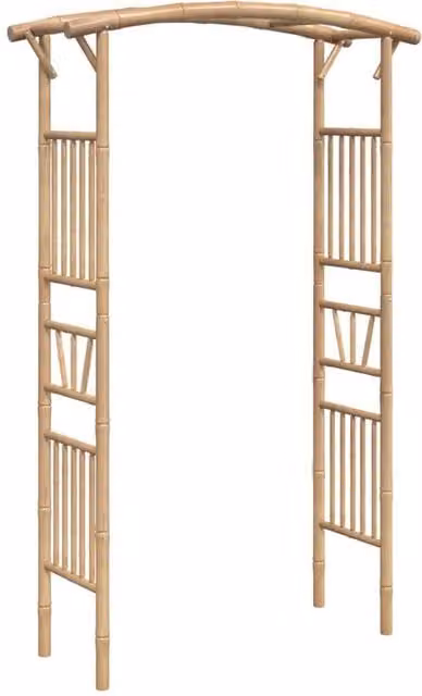 Berkfield Home Rose Arch Bamboo in Tan, W/D/H: 118 x 40 x 187 cm
