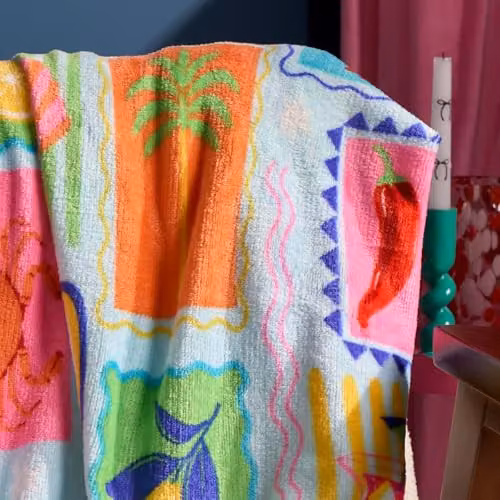 OHS Postcard Print Fleece Throw Blanket, Multicolour, W/D/H: 125 x 150 cm – 3