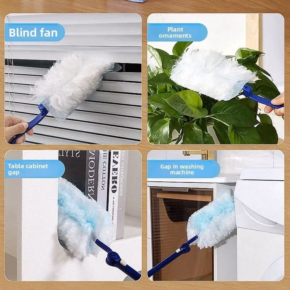NESTLUNE Flash Dust Magnet Fluffy Duster Kit with Extendable Long Handle, Blue, W: 15 cm, H: 100 cm – 3