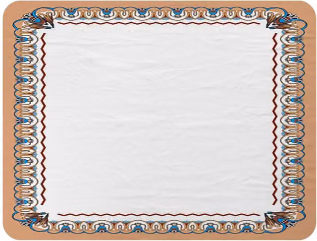 Benjamin Tate Design Egypt Border Fleece Blanket in Orange, Beige and White, W/D/H: 120 x 150 cm – 2