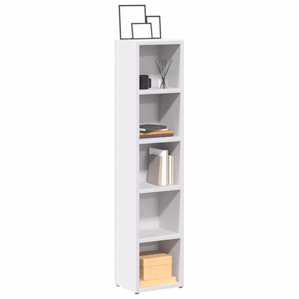 Berkfield Home Modern Wall Mounted CD Cabinets, 2 Piece, White, W/D/H: 21 x 16 x 93.5 cm – 2