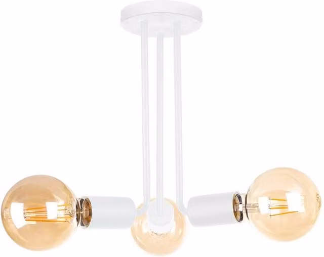 Netlighting Venna Multi Arm Semi Flush Ceiling Light, White, Diameter: 25 cm, 3x E27